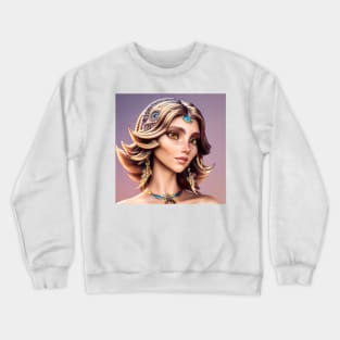 Glance of Beautiful Owl Goddess Crewneck Sweatshirt